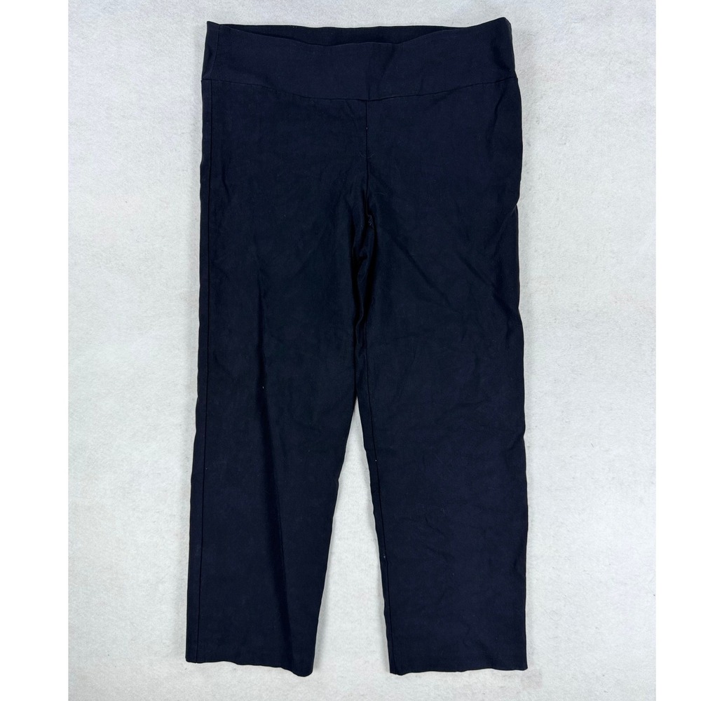 True Envy Stretch Black Pull On Cropped Pants PXL Rayon Blend‎ Womens